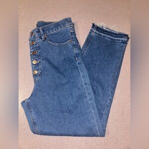 Express Cropped Raw Hem Jeans